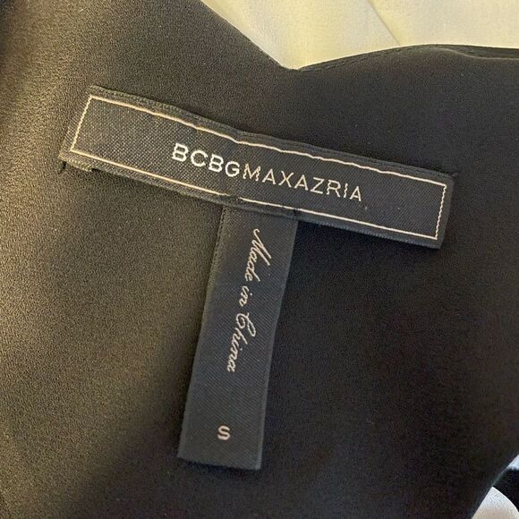 BCBGMaxazria Veronika High/Low Sleeveless Top Black White S - Picture 7 of 9